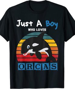 Just A Boy Who Loves Orcas Whale kids funny T-Shirt