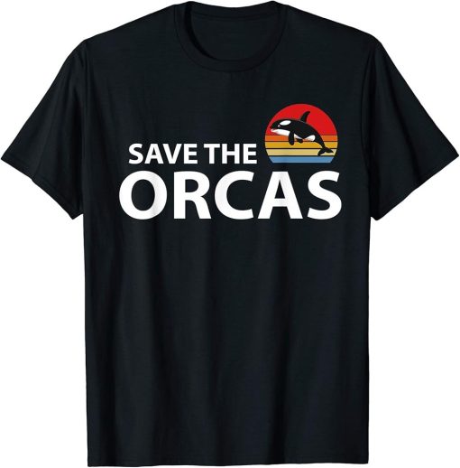 Retro Save The Orcas Whale Killer Student Sea Biologist T-Shirt