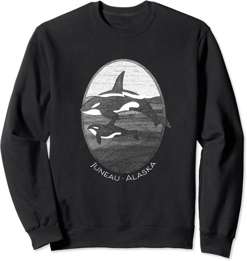 Juneau Alaska Orca Killer Whale Graphic Souvenir Sweatshirt